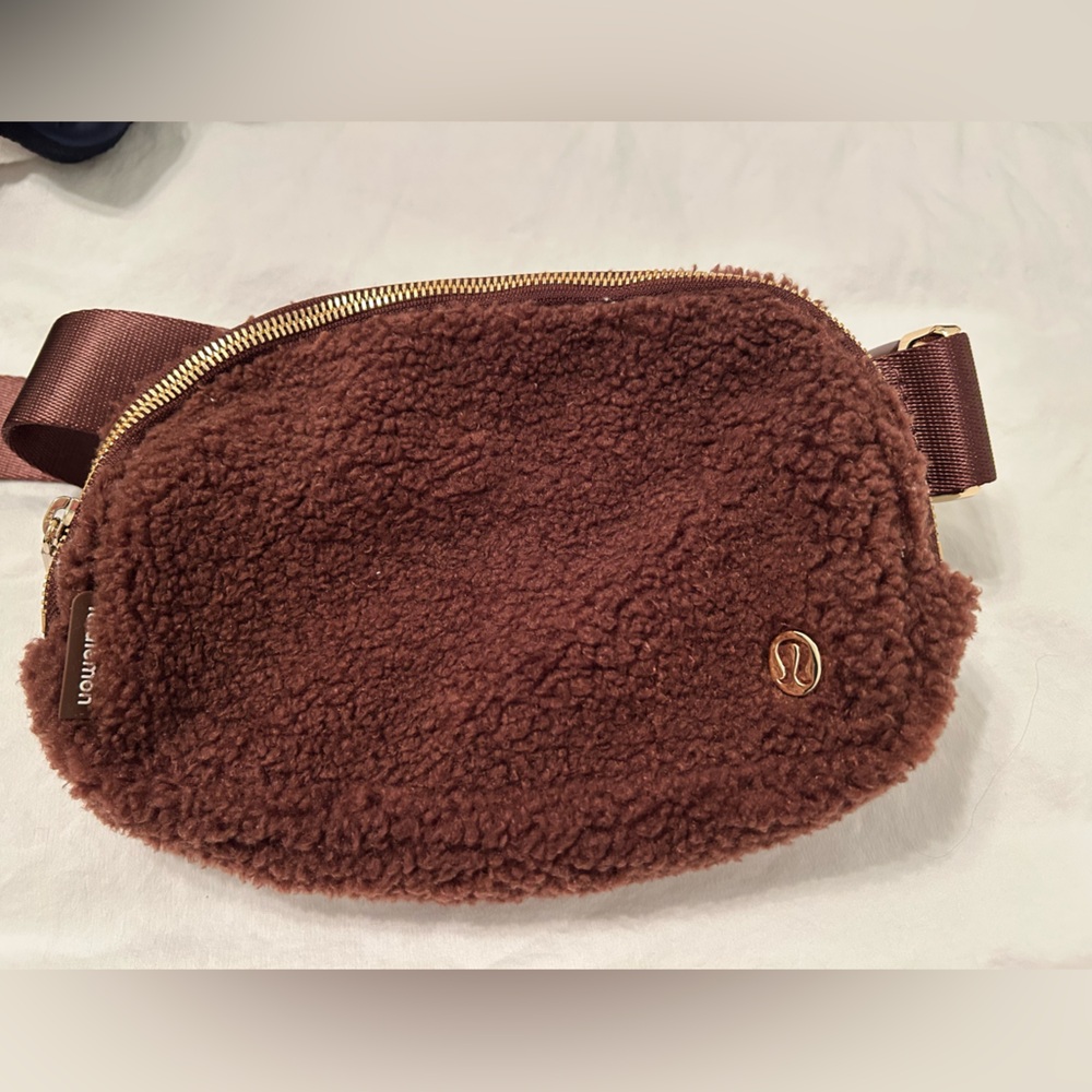 Lululemon Athletica Brown Crossbody Bag Plush Sherpa